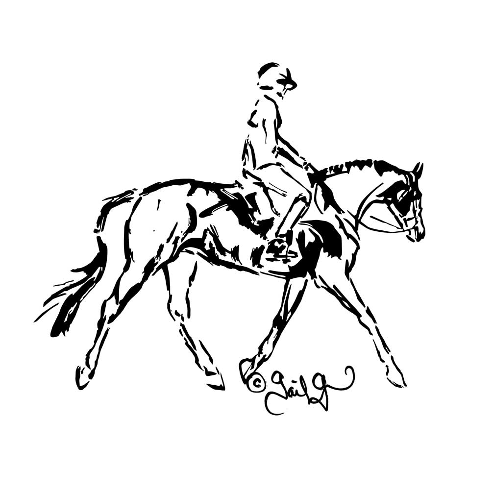 Black and white hunter logo copyright Gail Guirreri 2018